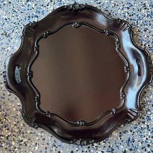 Vintage Florentine Papier Mache Baroque-Style Ebony Finish Table Serving